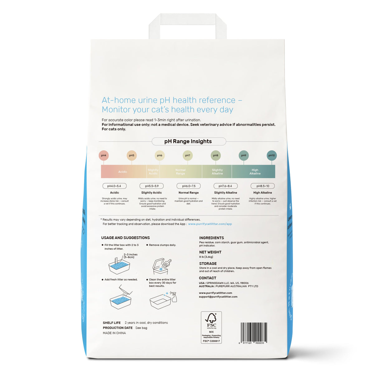 Purrify® Smart Cat Litter – Plant-Based, Clumping & pH Monitoring